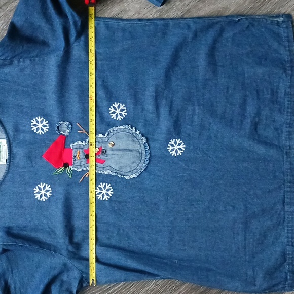 The Quacker Factory denim snowman shirt/top - Picture 5 of 11